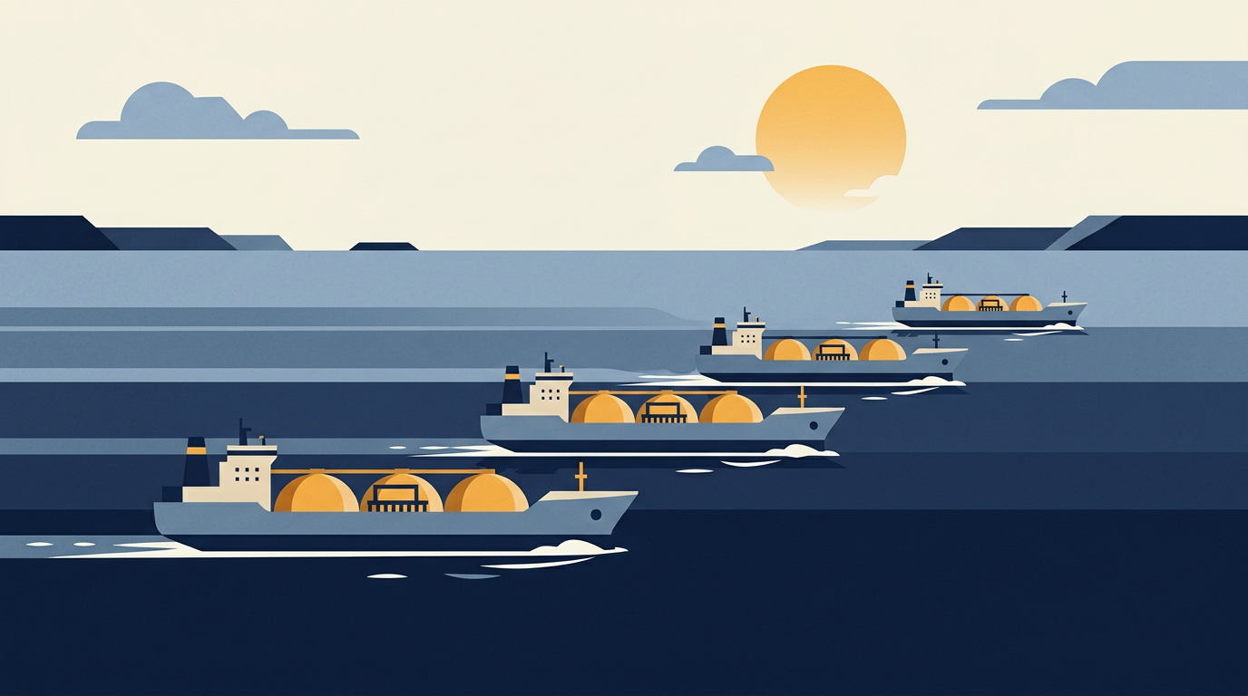 A dual-fuel LNG tanker sailing on the water