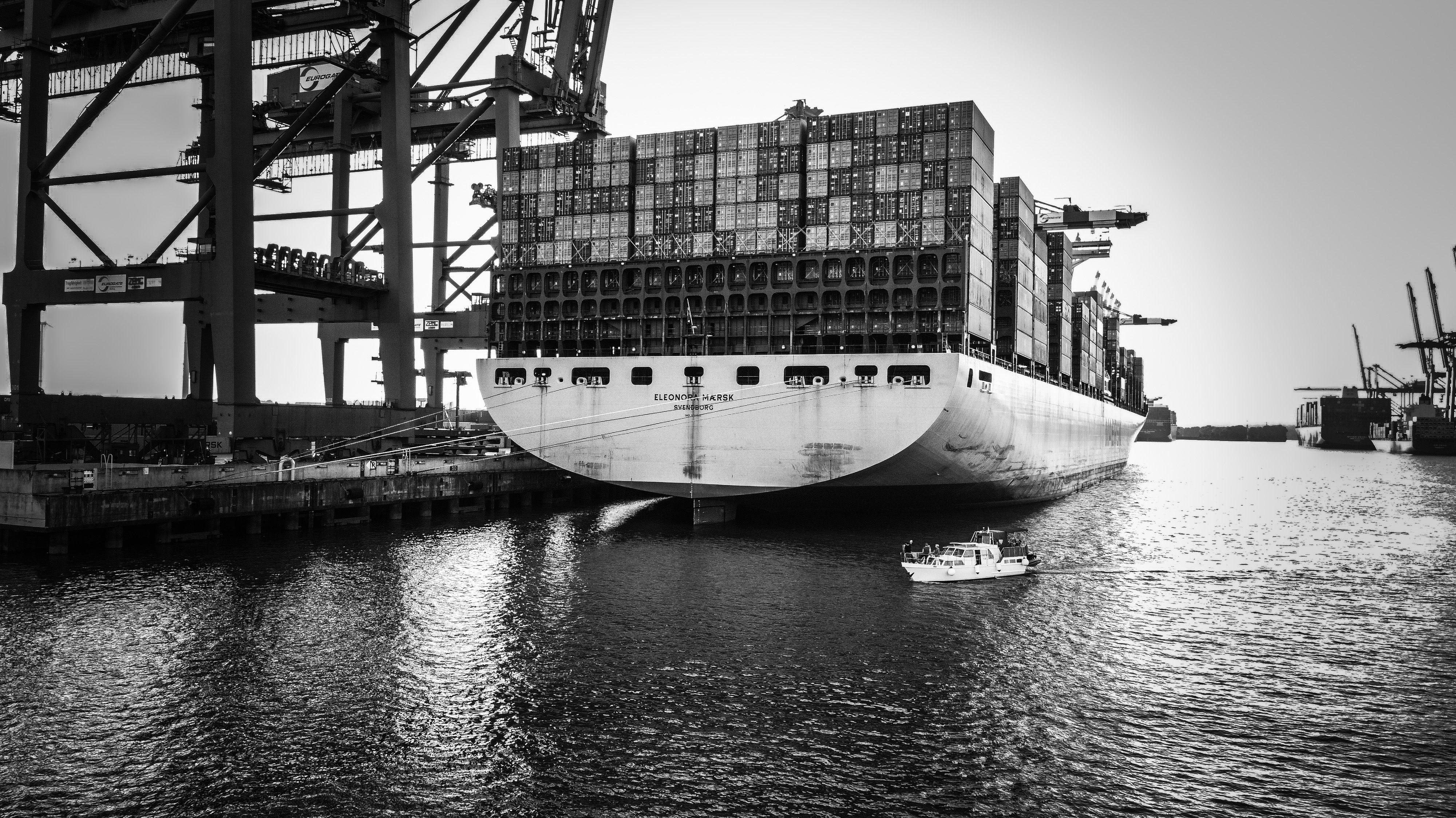 A large containership navigating open waters, illustrating maritime logistics and new vessel orders.