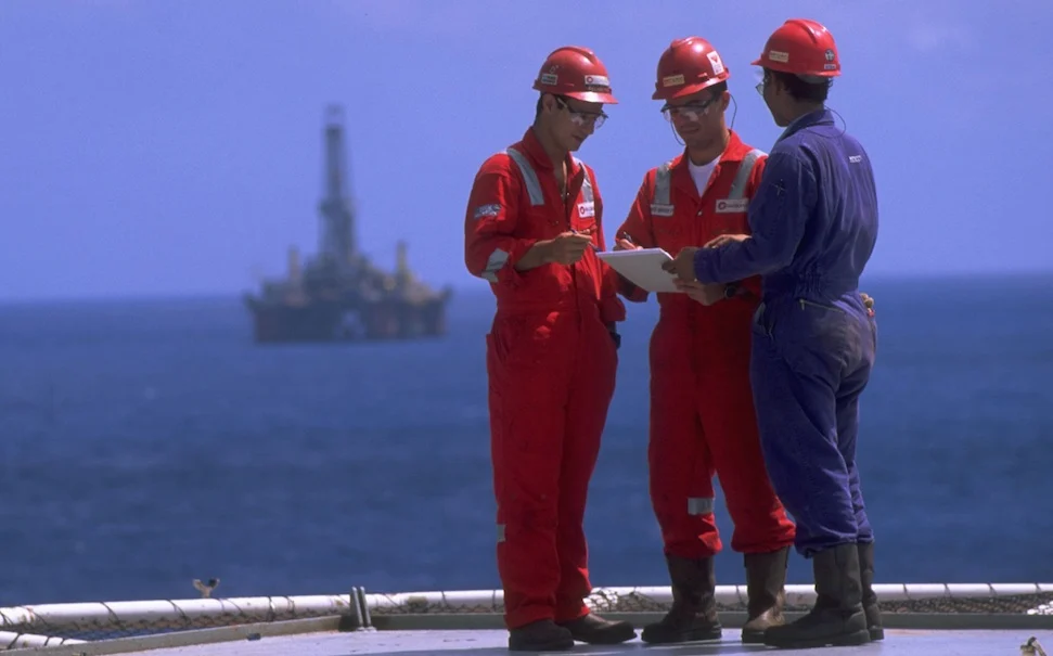 An offshore drilling rig operating in deepwater, symbolizing gas exploration and development.